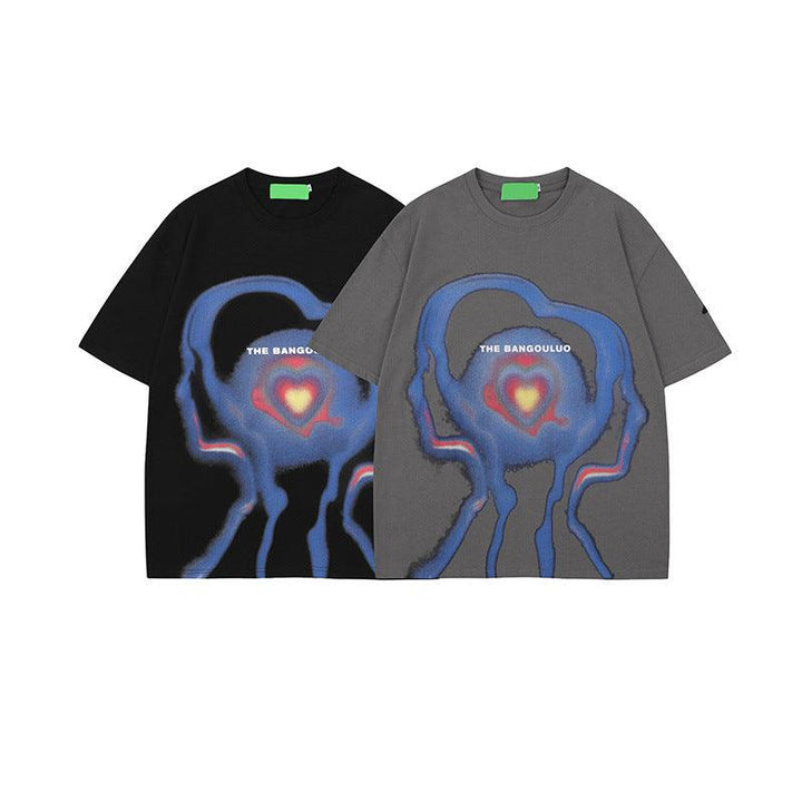 3D Dizzy Alien Print Pattern Short Sleeve T-shirt - Super Amazing Store