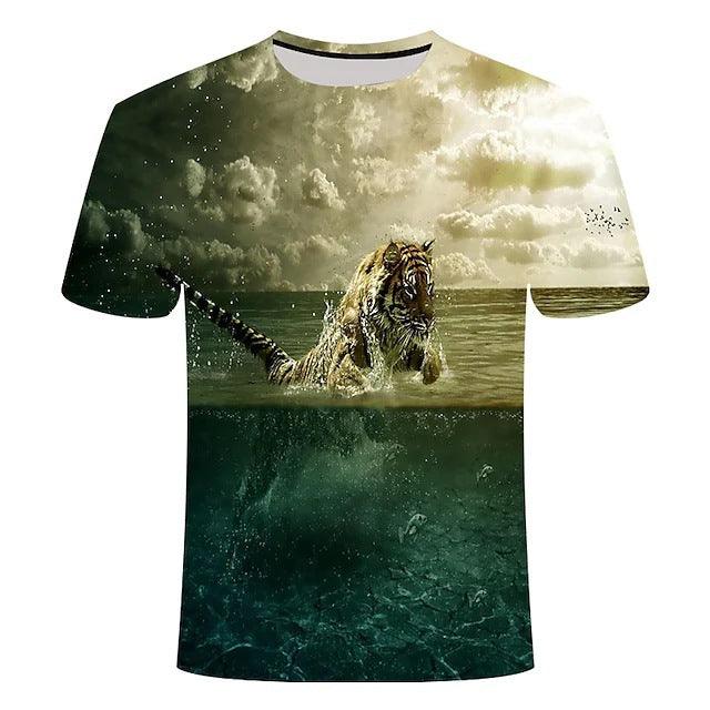 3D Fish Series Printed Men's And Women's Short Sleeves - Super Amazing Store