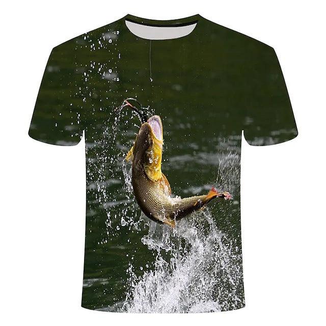 3D Fish Series Printed Men's And Women's Short Sleeves - Super Amazing Store