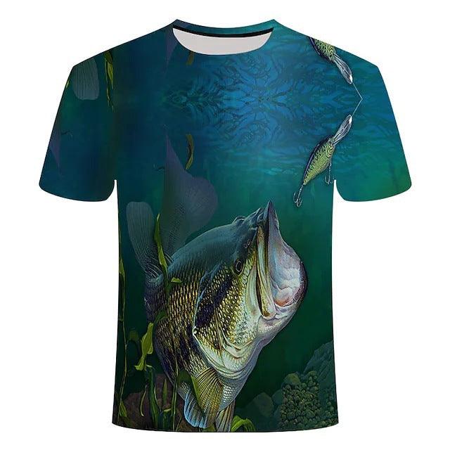 3D Fish Series Printed Men's And Women's Short Sleeves - Super Amazing Store