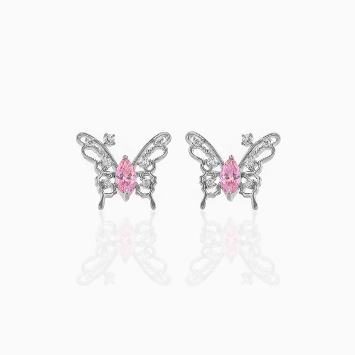 Hollow Out Butterfly Studs Micro Inlaid Zircon Sterling Silver - Super Amazing Store