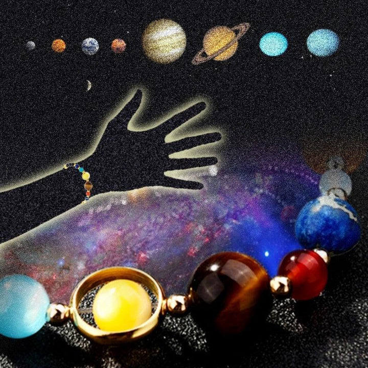 The Ruler Of The Universe And Galaxy 8 Planets Blue Sandstone Bracelet - Super Amazing Store