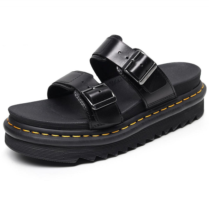 Leather Fish Mouth Fashion Sandals And Slippers - Super Amazing Store