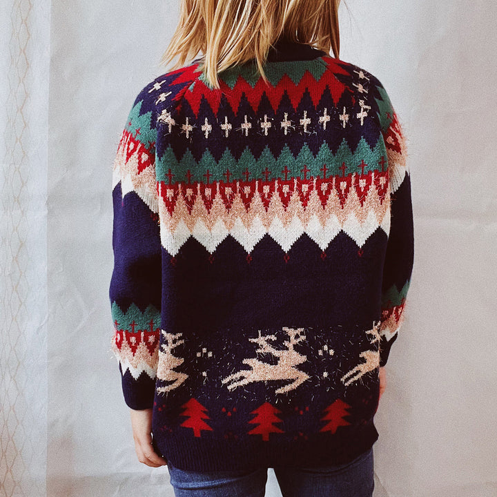 Christmas Element Long Sleeve Sweater Trendsi