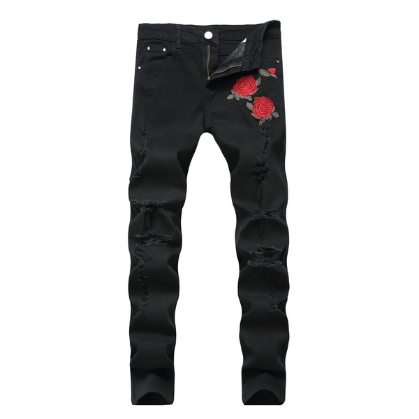 Men's Stretch Embroidered Jeans Printing - Super Amazing Store