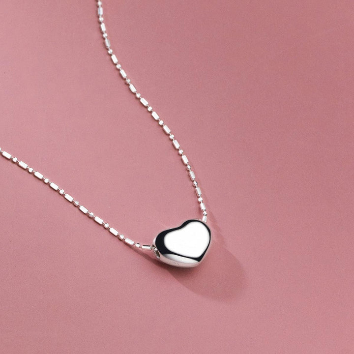 S925 Sterling Silver Simple Smooth Love Necklace - Super Amazing Store