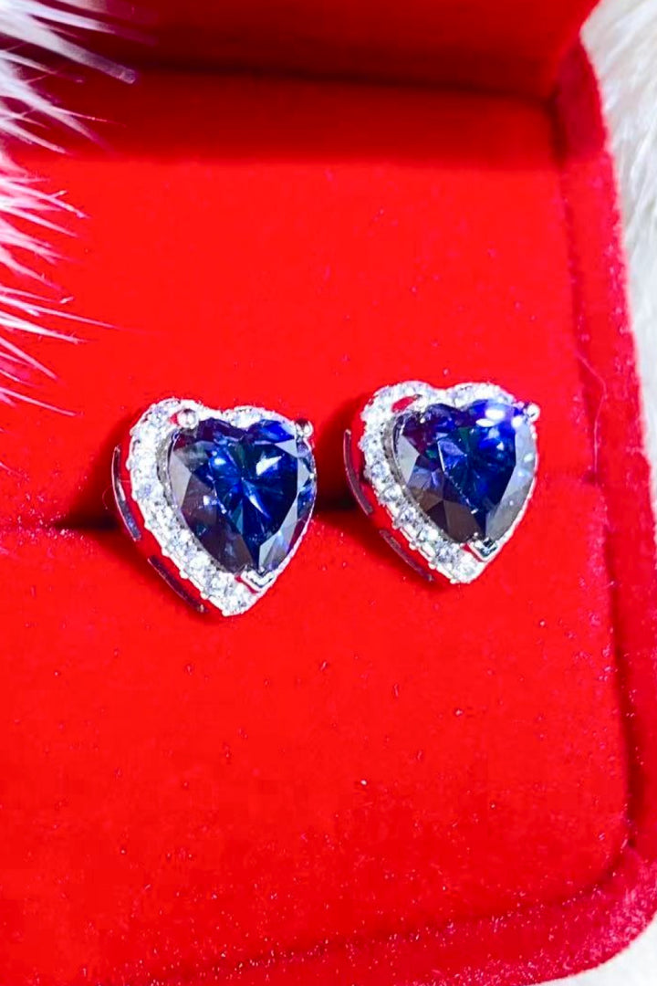 4 Carat Moissanite Heart-Shaped Stud Earrings Trendsi