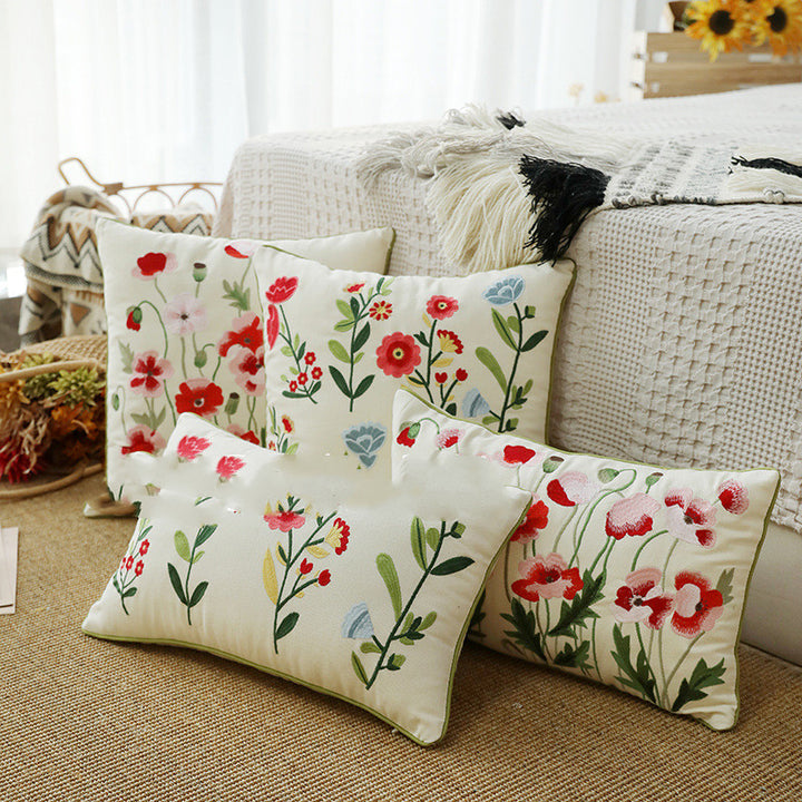 Home Embroidery Plants And Flowers Pillow - Super Amazing Store