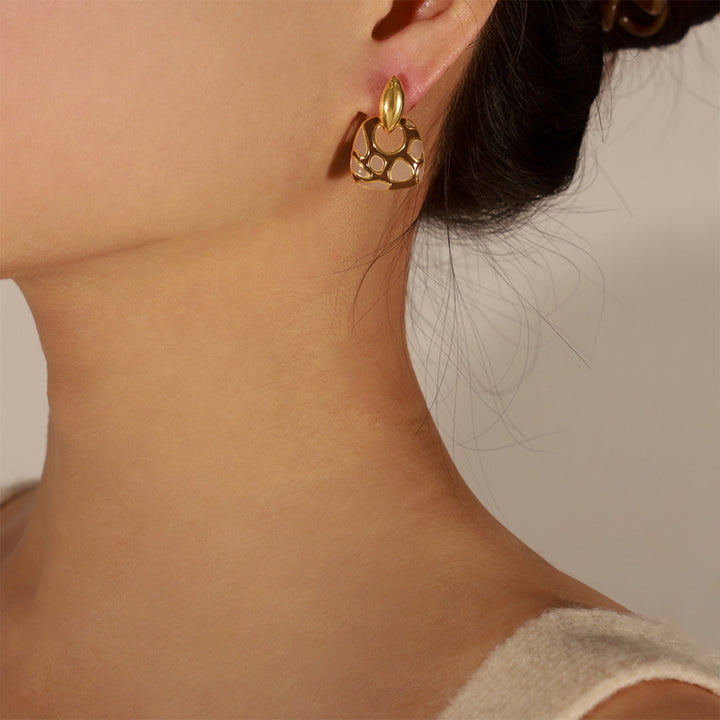 Copper Oil Drip Earrings Trendsi