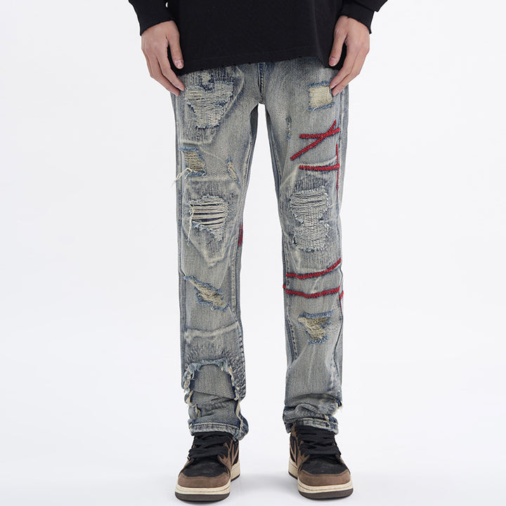 Ripped Vintage Jeans For Men Patch-Super Amazing Store