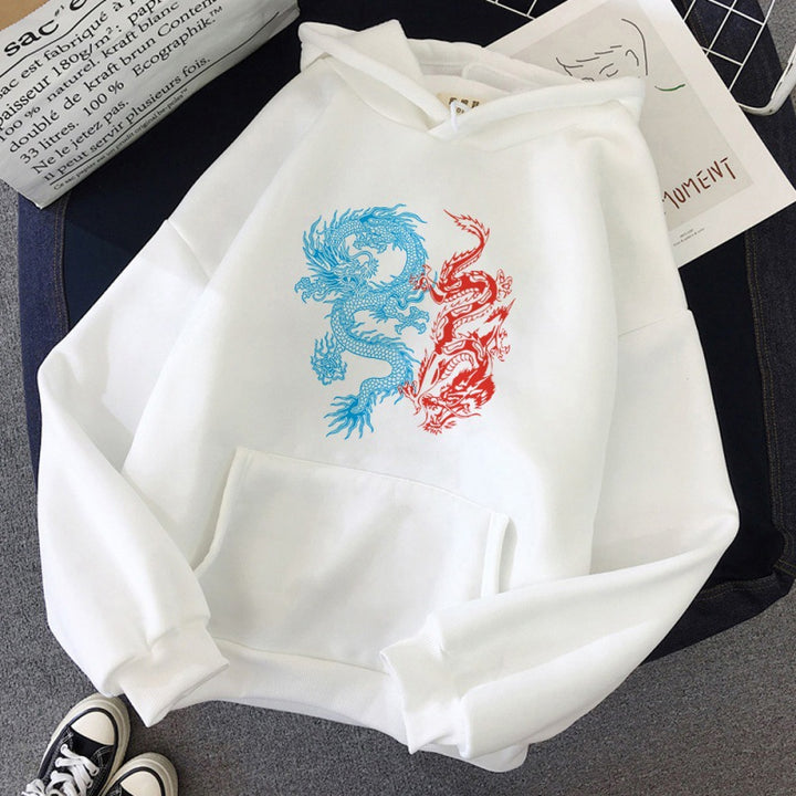 Hoodies Harajuku Vintage Dragon Pattern Printed Hoodies - Super Amazing Store