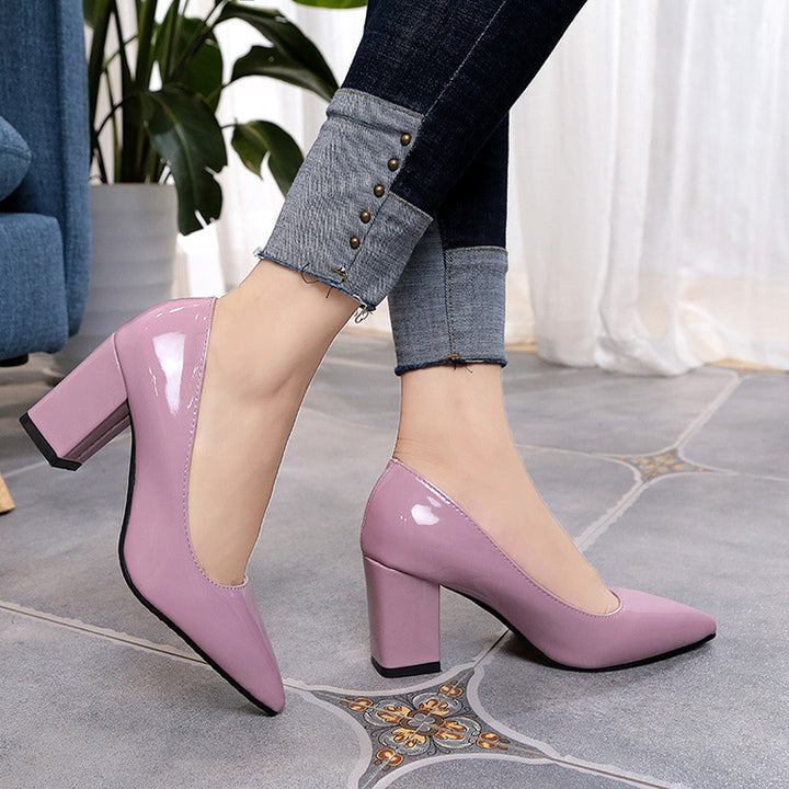 Pointed Toe Square Heel - Super Amazing Store