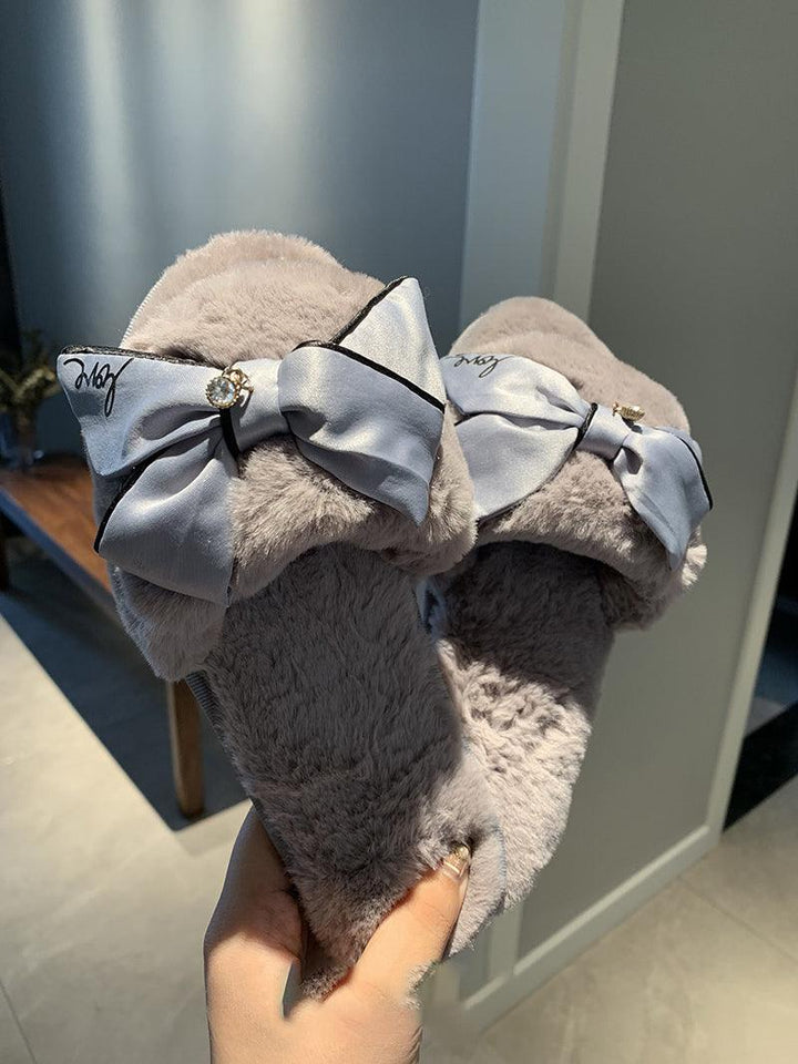 Bowknot cotton slippers - Super Amazing Store