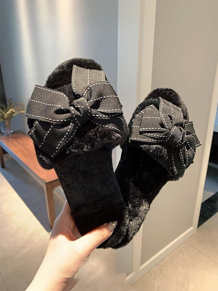 Bowknot cotton slippers - Super Amazing Store