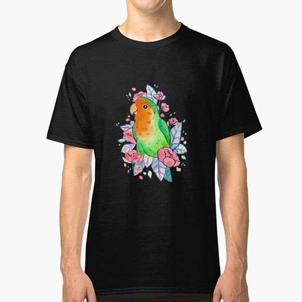 Flowery Lovebird Short Sleeve T-shirt Flowery Lovebird - Super Amazing Store