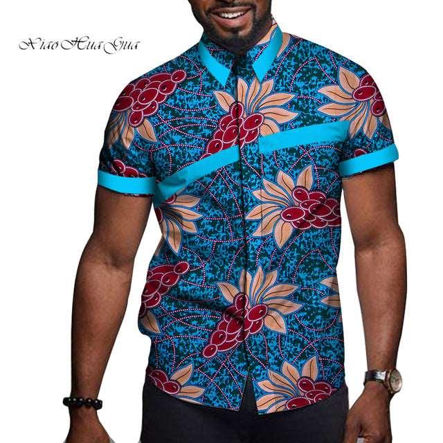 African Men Clothing Printed Short Sleeve Top T Shirt - Super Amazing Store