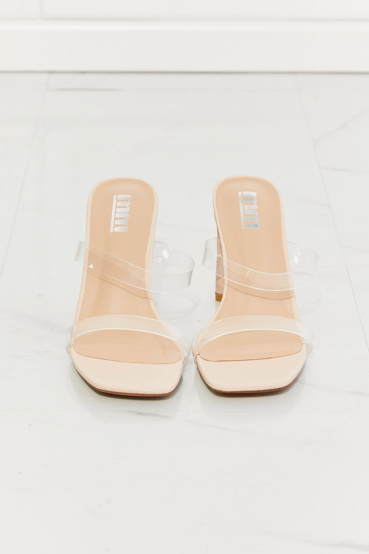 MMShoes Walking On Air Transparent Double Band Heeled Sandal Trendsi