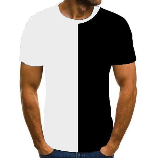 Two Colors Sports Casual T-shirt Short Sleeve Men Q2