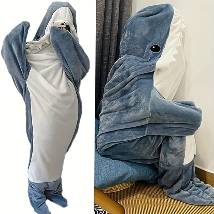 Shark Onesie Blanket For Adults, Shark Blanket Hoodie, Shark Blanket Super Soft Cozy Flannel, Boys Girls Cosplay Costume Sleeping Bag For Night - Super Amazing Store