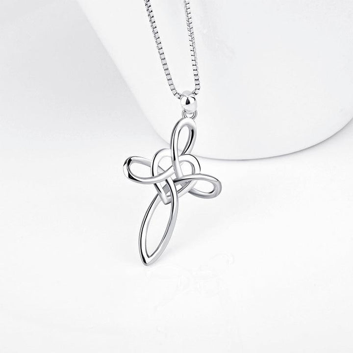 925 Sterling Silver Necklace Religious Necklace Love Heart Fashion Cross Pendants Necklaces Sweet Jewelry For Women GNX13884 - Super Amazing Store