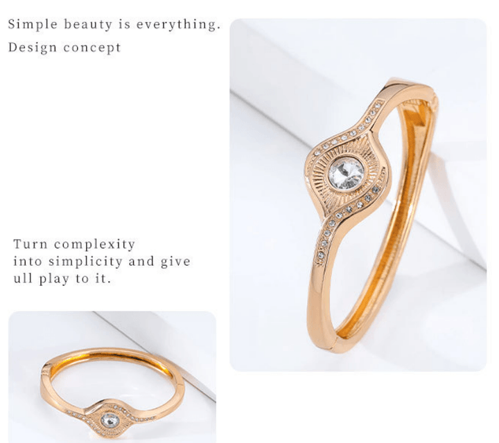 Eye Style Gold Alloy Gold Plated Diamond Decorative Simple Line Bracelet - Super Amazing Store