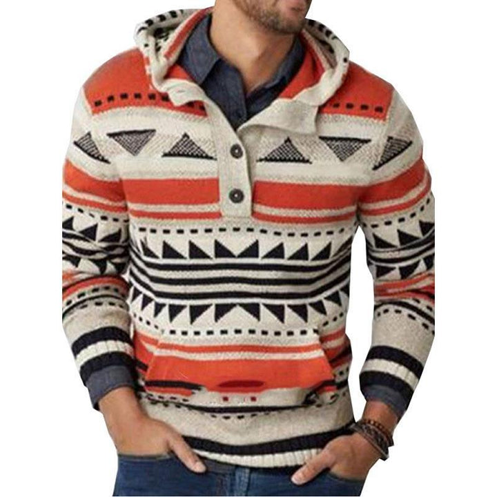 Hooded Sweater Men's Slim Jacquard Sweater Coat - Super Amazing Store