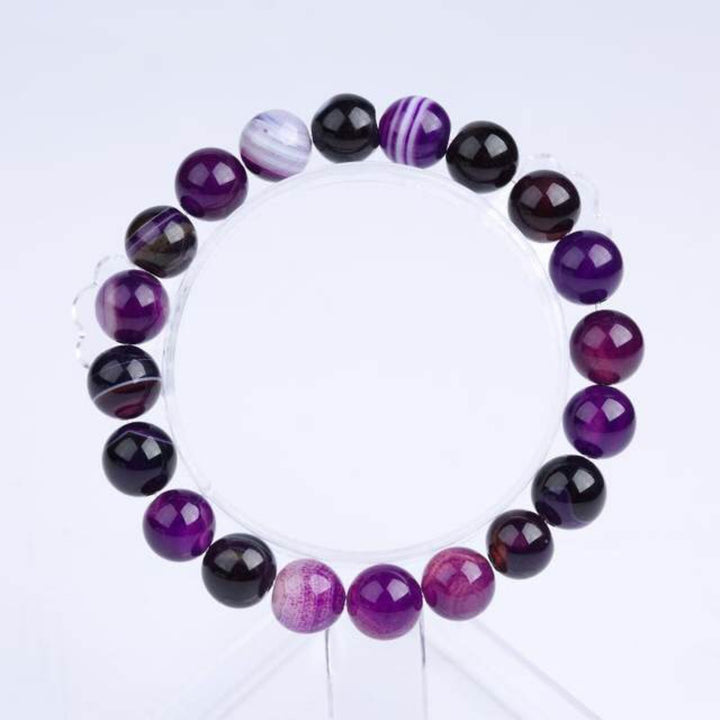 Bracelet En Pierre Naturelle Violet Pour Femme Q2