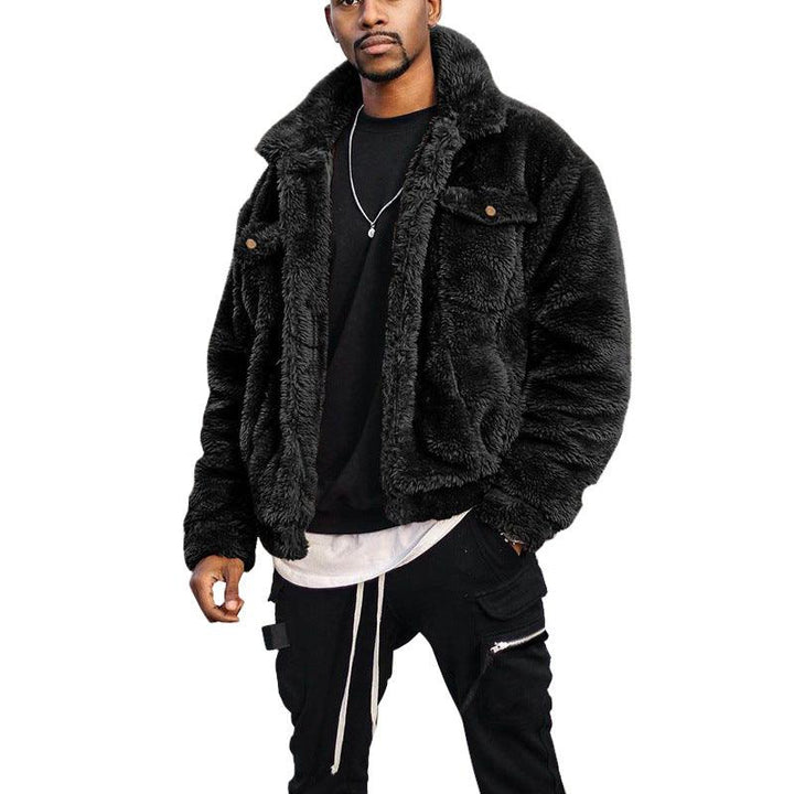 Men's Fur Jacket Black - Super Amazing Store