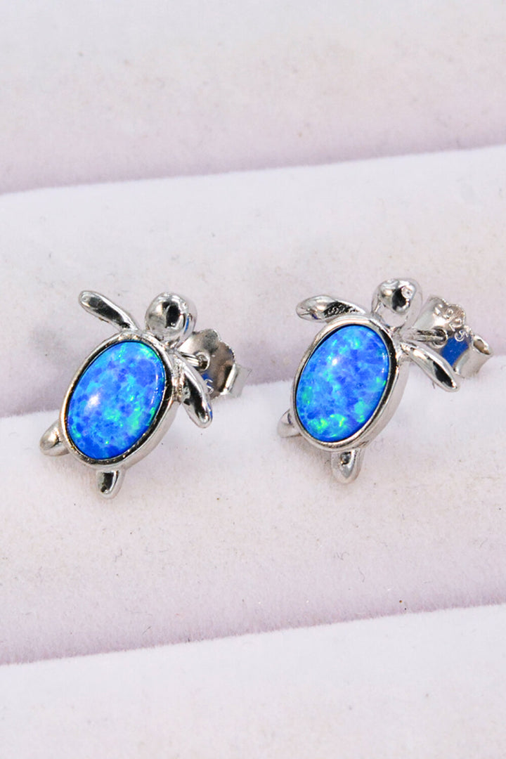 Opal Turtle Stud Earrings Trendsi