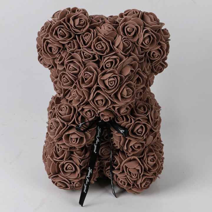 Rose Bear Eternal Flower Rose Teddy Bear PE Foam Bear 25cm