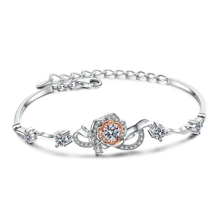 A Rose Bracelet Female S925 Silver Bracelet Inlaid Moissanite Bracelet - Super Amazing Store