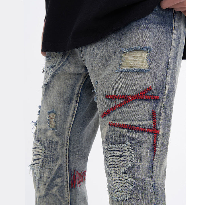 Ripped Vintage Jeans For Men Patch-Super Amazing Store