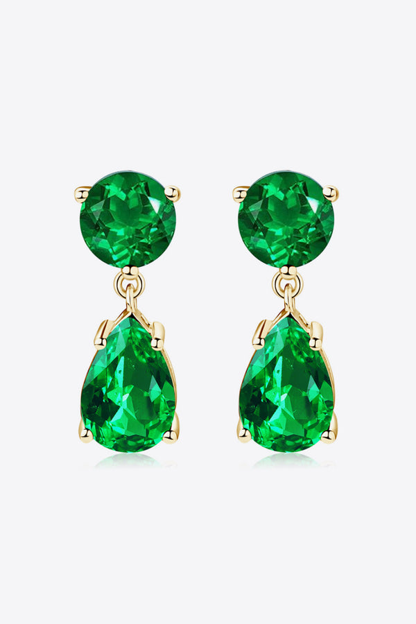 Lab-Grown Emerald Drop Earrings Trendsi