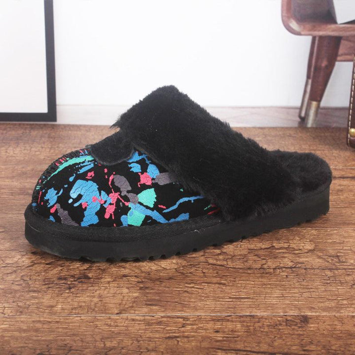 Men's And Women's Cowhide Toe Warm Slippers - Super Amazing Store