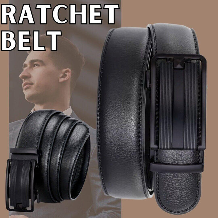 Microfiber Leather Mens Ratchet Belt Belts For Men Adjustable Automatic Buckle - Super Amazing Store