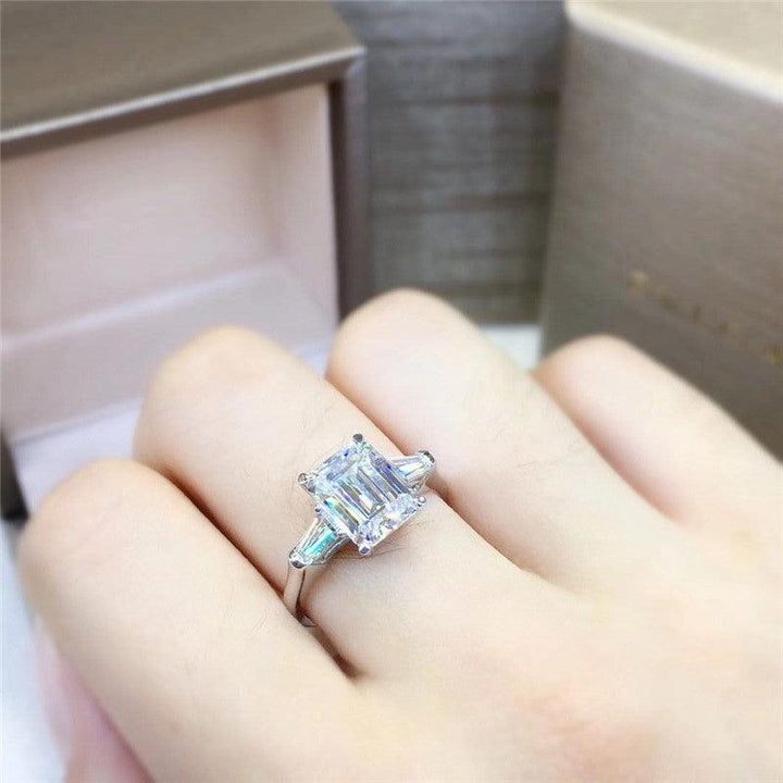 18K Gold Color Emerald Cut Baguette Diamond Ring Wholesale Price - Super Amazing Store