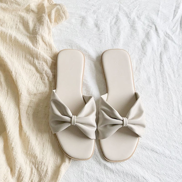 Bowknot flat sandals and slippers women - Super Amazing Store