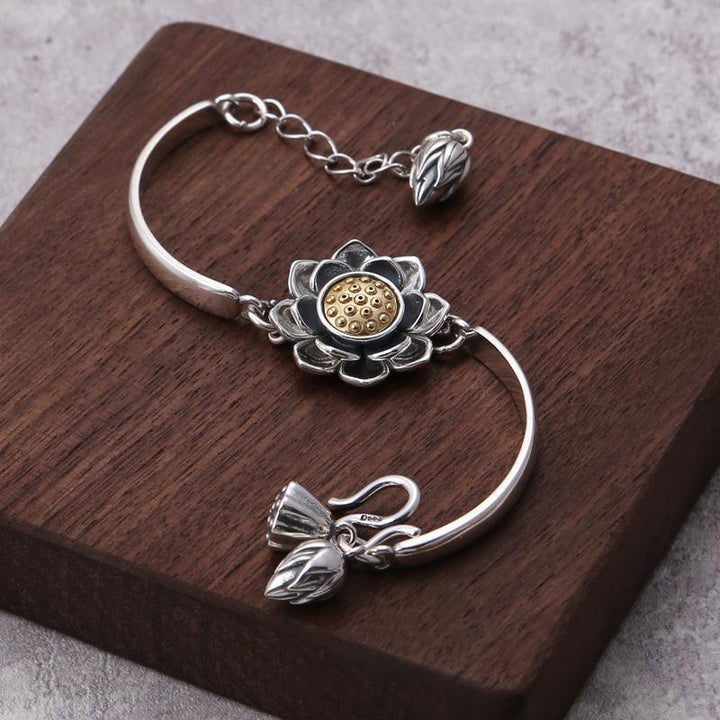 925 Sterling Silver Creative Lotus Bracelet Women - Super Amazing Store