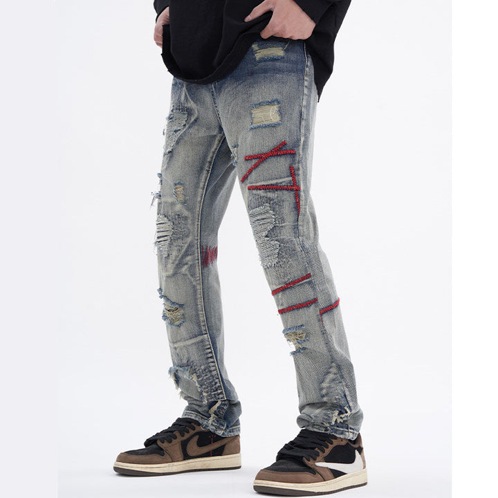 Ripped Vintage Jeans For Men Patch-Super Amazing Store