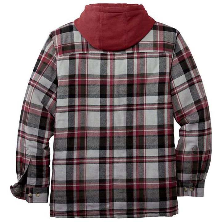 Thickened Cotton Padded Plaid Long Sleeve Loose Hooded Jacket - Super Amazing Store