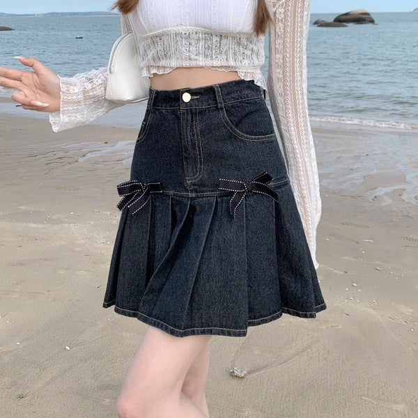 Women's Summer Denim Bow Skirt - Super Amazing Store