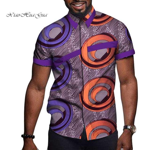 African Men Clothing Printed Short Sleeve Top T Shirt - Super Amazing Store