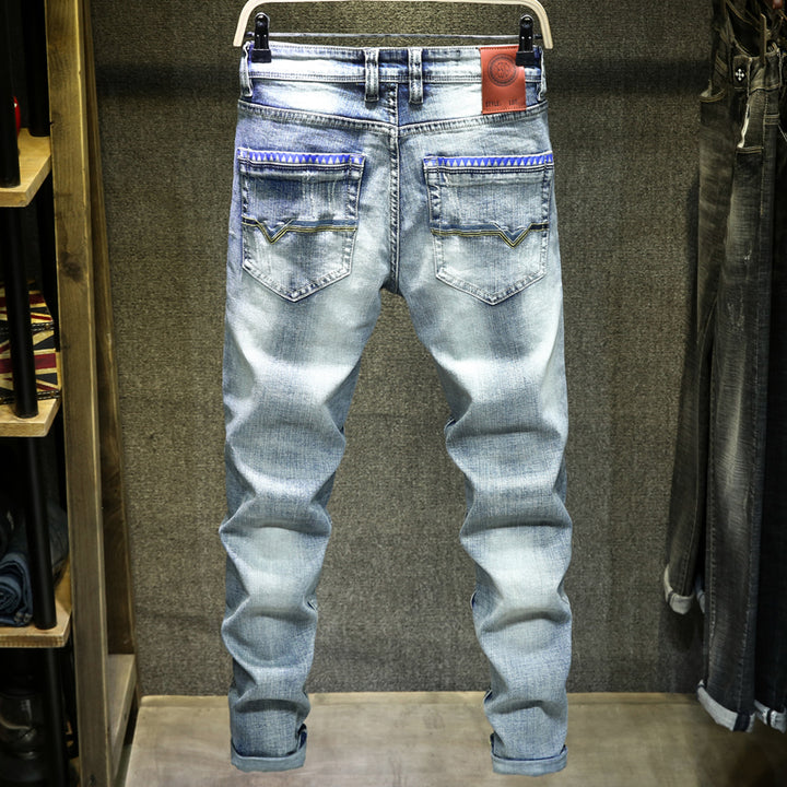 Light Blue Ripped Jeans For Men-Super Amazing Store