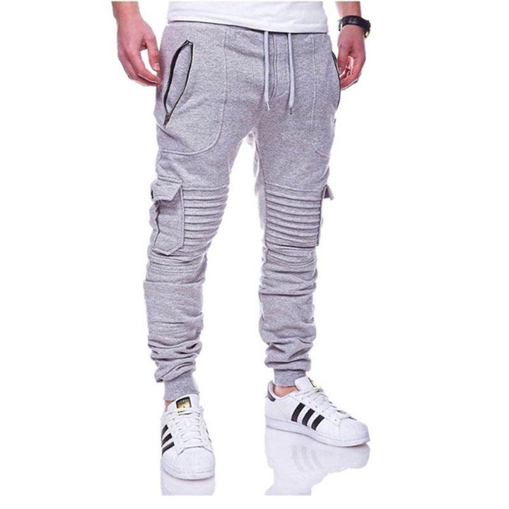 Sports Pants Striped Pleated Casual Men - Super Amazing Store