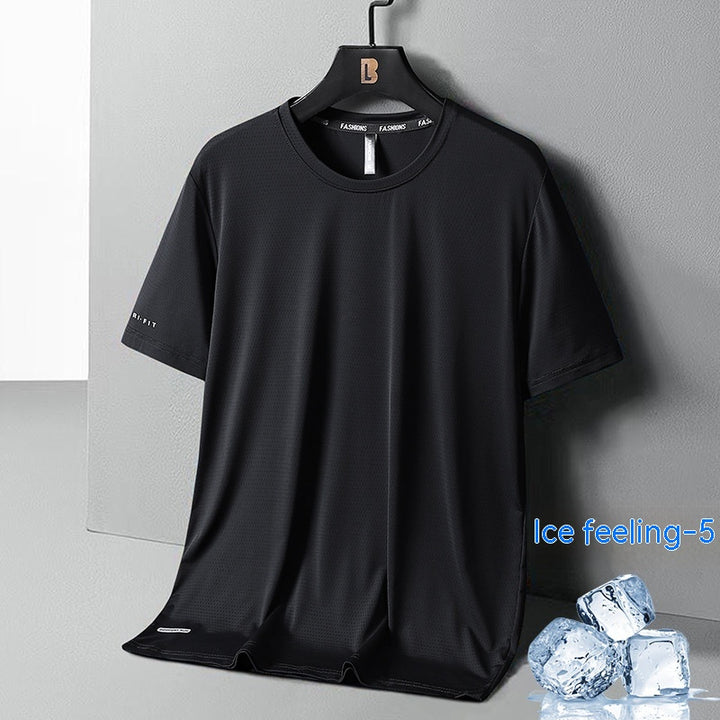 Summer Ice Silk Quick-drying Loose Breathable Short Sleeve Q2