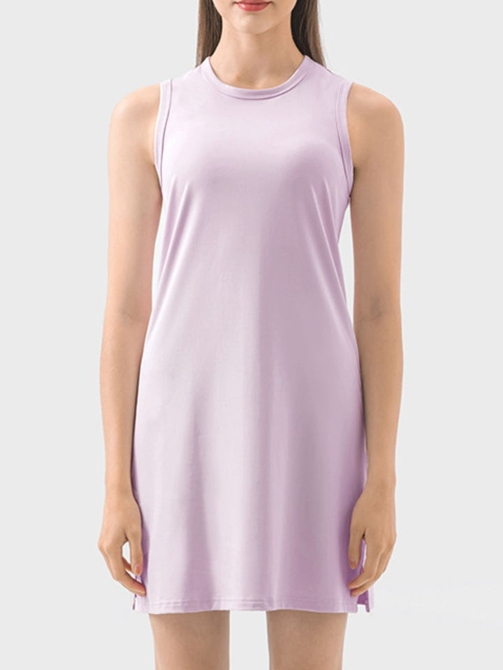 Round Neck Sleeveless Active Dress Trendsi