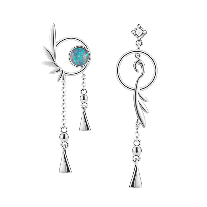 Green Lamp Antique Earrings Temperament Silver Needle Small Earrings - Super Amazing Store
