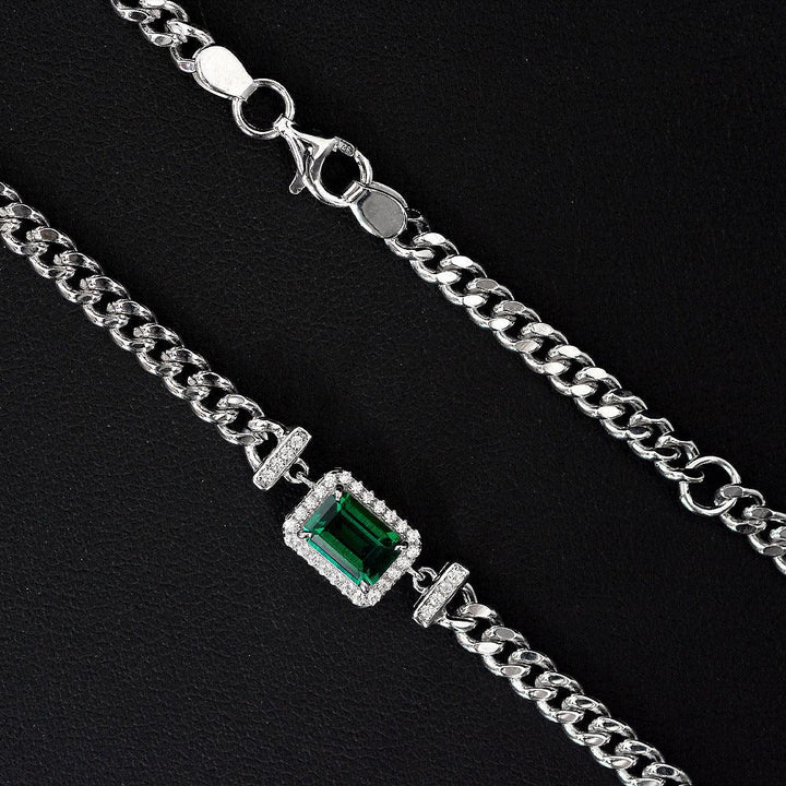 Emerald Pendant 925 Silver Adjustable Simple Necklace - Super Amazing Store
