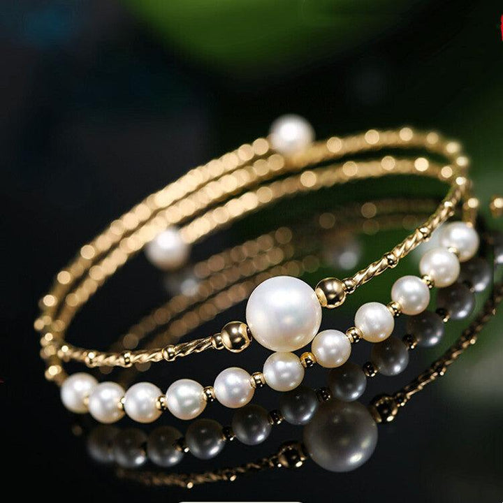 Women's Strong Light Freshwater Pearl Multi-layer Elastic Bracelet - Super Amazing Store