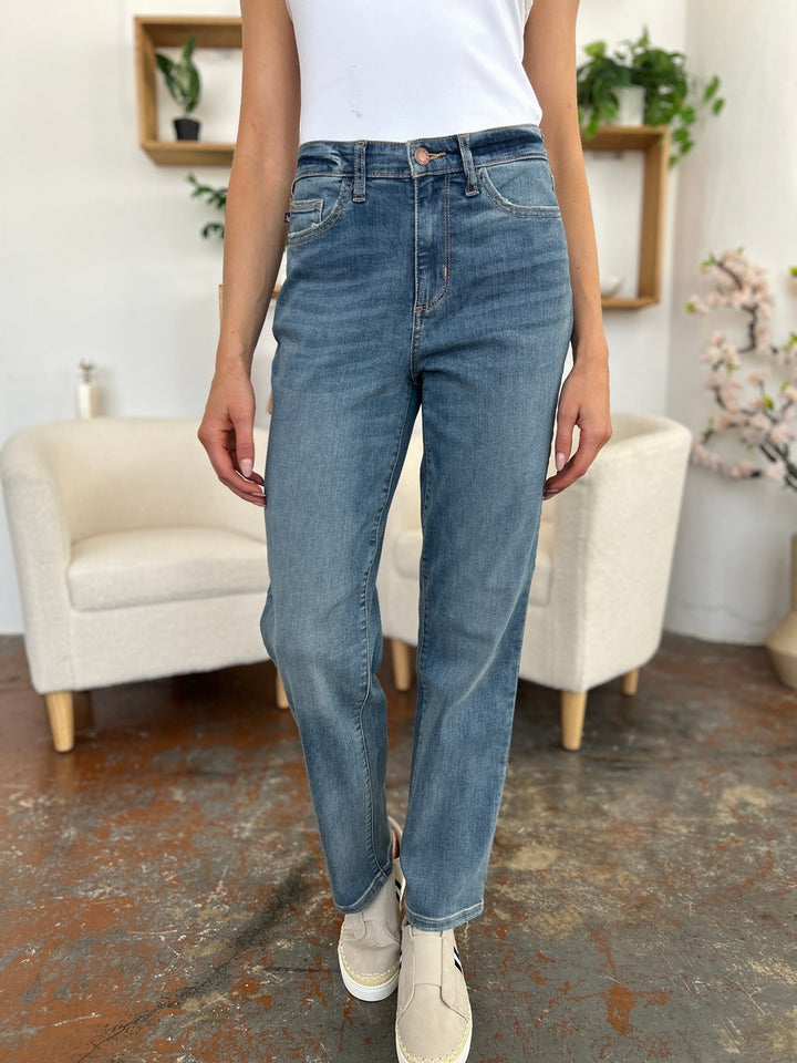 Judy Blue Full Size High Waist Straight Jeans Trendsi